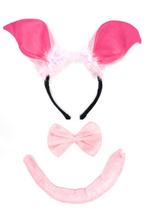 Varken Haarband Oren Strik Staart Diadeem Set Roze Dons Dier, Ophalen of Verzenden, Nieuw, Carnaval, Accessoires