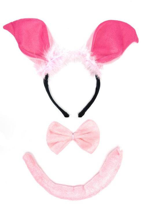 Varken Haarband Oren Strik Staart Diadeem Set Roze Dons Dier, Kleding | Dames, Carnavalskleding en Feestkleding, Accessoires, Nieuw