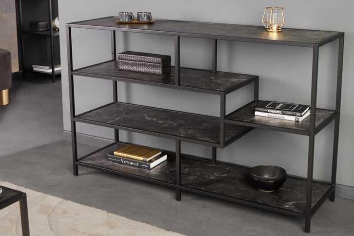 Moderne boekenkast SLIM LINE 115 cm grafiet metalen frame, Huis en Inrichting, Kasten | Overige, Ophalen of Verzenden