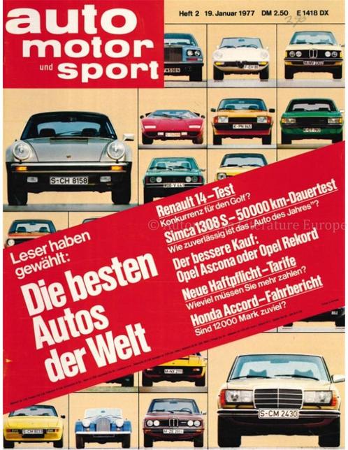 1977 AUTO MOTOR UND SPORT 02 DUITS, Boeken, Auto's | Folders en Tijdschriften