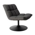 *WOONWINKEL* Dutchbone Bar Draaifauteuil Donkergrijs, Huis en Inrichting, Fauteuils, Nieuw, Stof, Verzenden