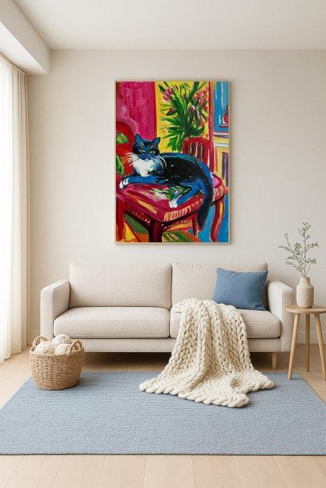 E. García - EL GATO AZUL- XL - (NO Reserve), Antiek en Kunst, Kunst | Schilderijen | Modern