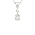 Ketting met hanger - 18 karaat Witgoud - 0.22ct. tw. Diamant