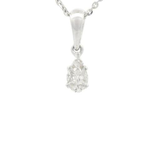 Ketting met hanger - 18 karaat Witgoud - 0.22ct. tw. Diamant, Sieraden, Tassen en Uiterlijk, Antieke sieraden