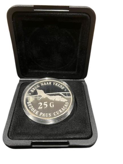 Nederlandse Antillen zilveren 25 Gulden (Proof), Postzegels en Munten, Munten | Nederland, Losse munt, 5 gulden, Koningin Beatrix