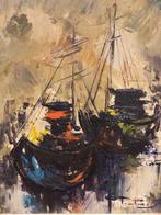 Fernand Pieters (1915-1980) - Harbour Nieuwpoort, Antiek en Kunst, Kunst | Schilderijen | Klassiek