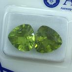 Zonder minimumprijs - 2 pcs Groen Olivijn - 7.22 ct -, Nieuw