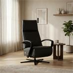 Leren relaxfauteuil Idol elektrisch - Massif Graphite, Huis en Inrichting, Fauteuils, Nieuw, Ophalen of Verzenden, 50 tot 75 cm