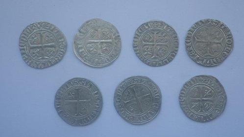 Frankrijk. Karel VI (1380-1422). Blanc guénar (lot de 7, Postzegels en Munten, Munten | Europa | Euromunten