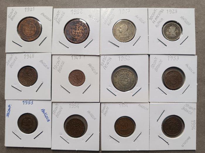Portugees Angola. Republic. Lote de 12 Moedas 1921 a 1954, Postzegels en Munten, Munten | Europa | Niet-Euromunten