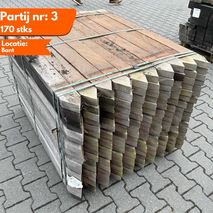 Hardhout Azobe Palen 1200x90x40mm, Doe-het-zelf en Verbouw, Platen en Panelen, Ophalen of Verzenden