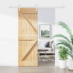 vidaXL Schuifdeur met beslag 70x210 cm massief grenenhout, Verzenden, Nieuw