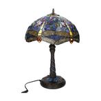 Lamp - Tiffany style - dragonfly - Glas, Messing, Antiek en Kunst, Curiosa en Brocante