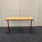 schooltafel, leraartafel 130x50 cm, licht beuken - rood, Ophalen of Verzenden, Gebruikt, Bureau