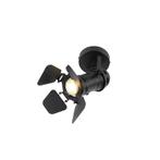 Industriele studiospot zwart GU10 met kleppen - Movie, Verzenden, Nieuw, Industrieel