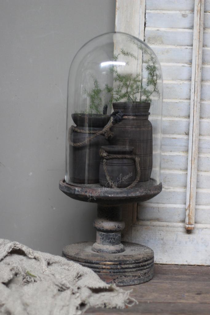 Stolp met houten voet Old grey XL, Huis en Inrichting, Woonaccessoires | Overige, Nieuw, Ophalen of Verzenden