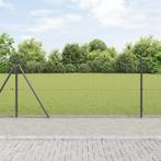 vidaXL Gelaste Draadhek met 7 Flensposten Grijs 0.8x10 m, Verzenden, Nieuw, IJzer