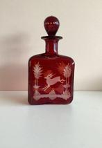 Egermann Glassworks - Karaf - Glas, Kristal - Robijn-rode, Antiek en Kunst, Antiek | Glas en Kristal