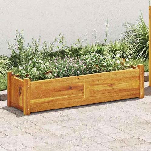vidaXL Plantenbak verhoogd 100x30x25 cm acaciahout, Tuin en Terras, Bloembakken en Plantenbakken, 100 cm of meer, Nieuw, Hout