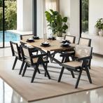 Eetkamerstoel Lizzy met Weens vlechtwerk in boho-stijl - zwa, Verzenden, Nieuw