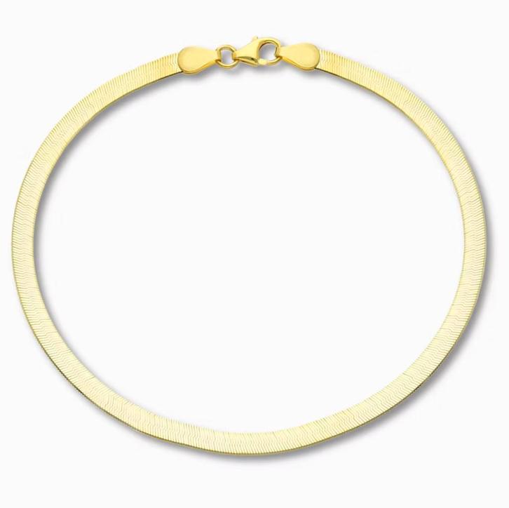 Gouden Herringbone Armband 14K 2,75mm, Sieraden, Tassen en Uiterlijk, Armbanden, Nieuw, Verzenden