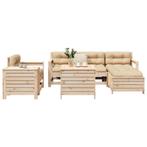 vidaXL 7-delige Loungeset massief grenenhout, Tuin en Terras, Verzenden, Nieuw, Hout, Loungeset