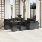 vidaXL 14-delige Tuinbankenset met kussens poly rattan, Verzenden, Nieuw, Rotan