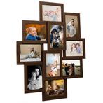 vidaXL Fotolijst voor 10x(10x15 cm) foto MDF donkerbruin, Audio, Tv en Foto, Fotografie | Fotolijsten, Verzenden, Nieuw