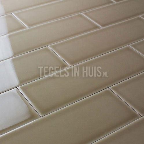 Wandtegel 10x30 cm vt maple bruin glans wandtegel, Doe-het-zelf en Verbouw, Tegels, Wandtegels, Nieuw, 10 m² of meer, Keramiek
