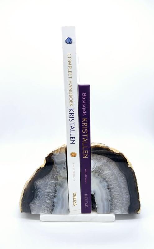 Agaat boekensteun met Druzy (zie filmpje), Verzamelen, Mineralen en Fossielen