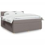 vidaXL Boxspring met matras stof taupe 180x200 cm, Eenpersoons, Verzenden, Nieuw, 80 cm