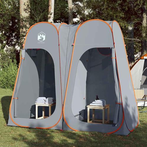 vidaXL Privacytent pop-up waterdich grijs en oranje, Caravans en Kamperen, Tenten, Nieuw, tot en met 2, Verzenden