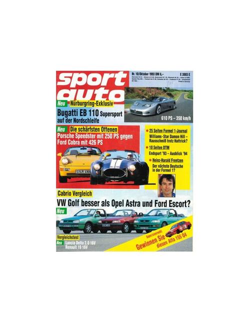 1993 SPORT AUTO MAGAZINE 10 DUITS, Boeken, Auto's | Folders en Tijdschriften