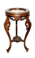 Bijzettafel - Hout, Marmer - Voetstuk
