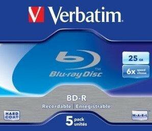 Verbatim BD-R 25 GB 6x speed in jewelcase 5 stuks, Computers en Software, Beschrijfbare discs, Nieuw, Verzenden