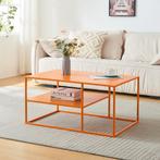 Salontafel Solund met plank 45x90x60 cm oranje [en.casa], Huis en Inrichting, Tafels | Salontafels, Verzenden, Nieuw