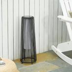 Rotan Solar Vloerlamp – Zwarte Buitenlamp met Automatische S, Verzenden, Nieuw