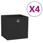 vidaXL Opbergboxen 4 st 28x28x28 cm nonwoven stof zwart, Nieuw, Verzenden