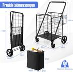 Boodschappentrolley - Boodschappenwagen - tot 150kg - Zwart, Huis en Inrichting, Verzenden, Zo goed als nieuw