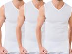 3 stuks SQOTTON® A-shirt - V-hals - mouwloos - Wit, Kleding | Heren, Verzenden