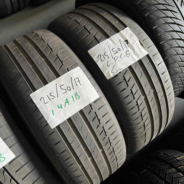 2 x Continental PremiumContact 6 215-50-17 Zomerbanden 5mm, Auto-onderdelen, Banden en Velgen, 17 inch, Zomerbanden, 215 mm, Personenwagen