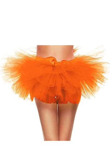 Extra Korte Tutu Oranje Tule Rokje XS-S-M Ballet Petticoat 1