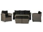 Te Velde tuinmeubelen San Marino Lounge Dining set 6 delig, Tuin en Terras, Tuinsets en Loungesets, Nieuw, Wicker, 4 zitplaatsen