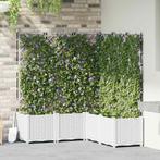 vidaXL Plantenbakken 5 st met latwerk 120x120x143 cm wit, Verzenden, Nieuw, 100 cm of meer, 60 cm of meer