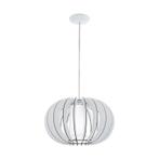 Witte landelijke hanglamp hout, Kiran, 40 cm, Huis en Inrichting, Lampen | Hanglampen, Nieuw, Ophalen of Verzenden, 75 cm of meer