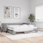 vidaXL Slaapbank onderschuifbed matrassen 100x200 cm stof, Huis en Inrichting, Slaapkamer | Bedden, 100 cm, Eenpersoons, Verzenden