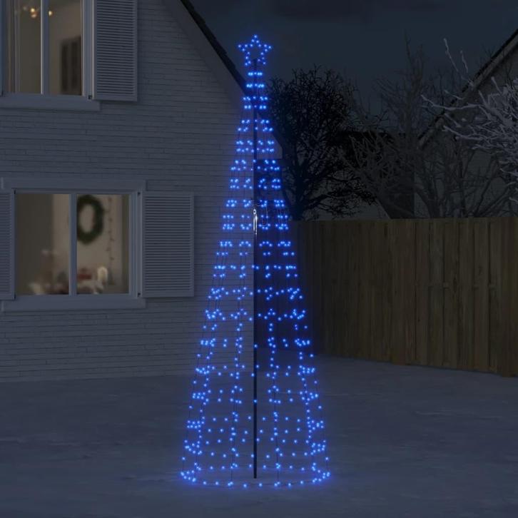 vidaXL LED-kerstboom met spikes 570 LEDs 300 cm blauw, Diversen, Kerst, Nieuw, Verzenden