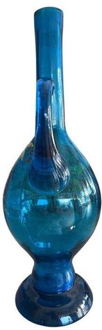 Karaf - H. 34,5 cm - Glas - Met de hand geëmailleerd, Antiek en Kunst