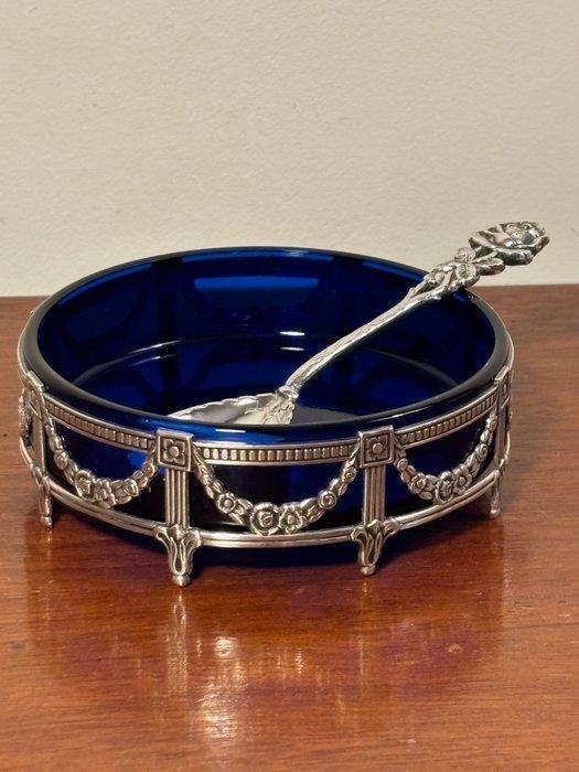 Sauskom (2) - Zilveren, kristal - theelepeltje, Antiek en Kunst, Antiek | Goud en Zilver