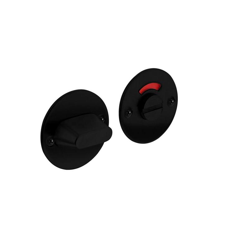 WC slot 2mm dun schroefgaten zwart RVS - met vrij/bezet i..., Doe-het-zelf en Verbouw, Hang- en Sluitwerk, Slot, Nieuw, Rvs, Ophalen of Verzenden